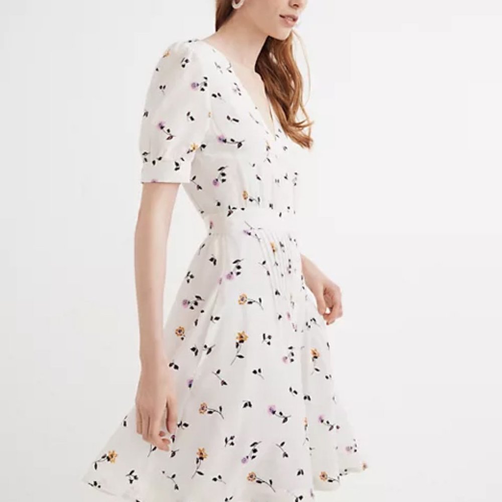 Madewell White Floral Dress Size 00